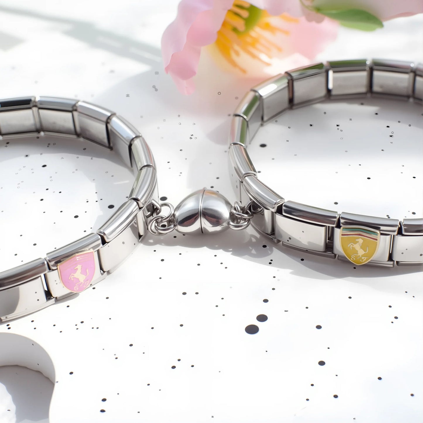 Pulseras Pareja Italiana Caballo Acero Inoxidable