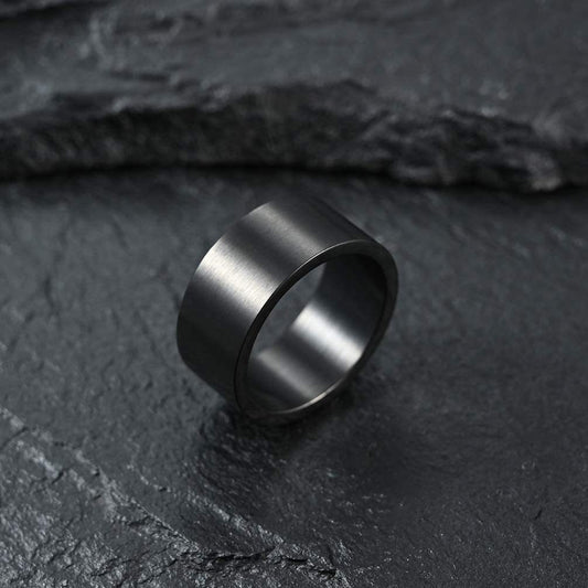 Anillo Grueso Negro Acero Titanio