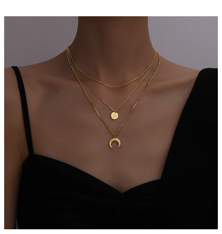Collar Triple Luna Estrella