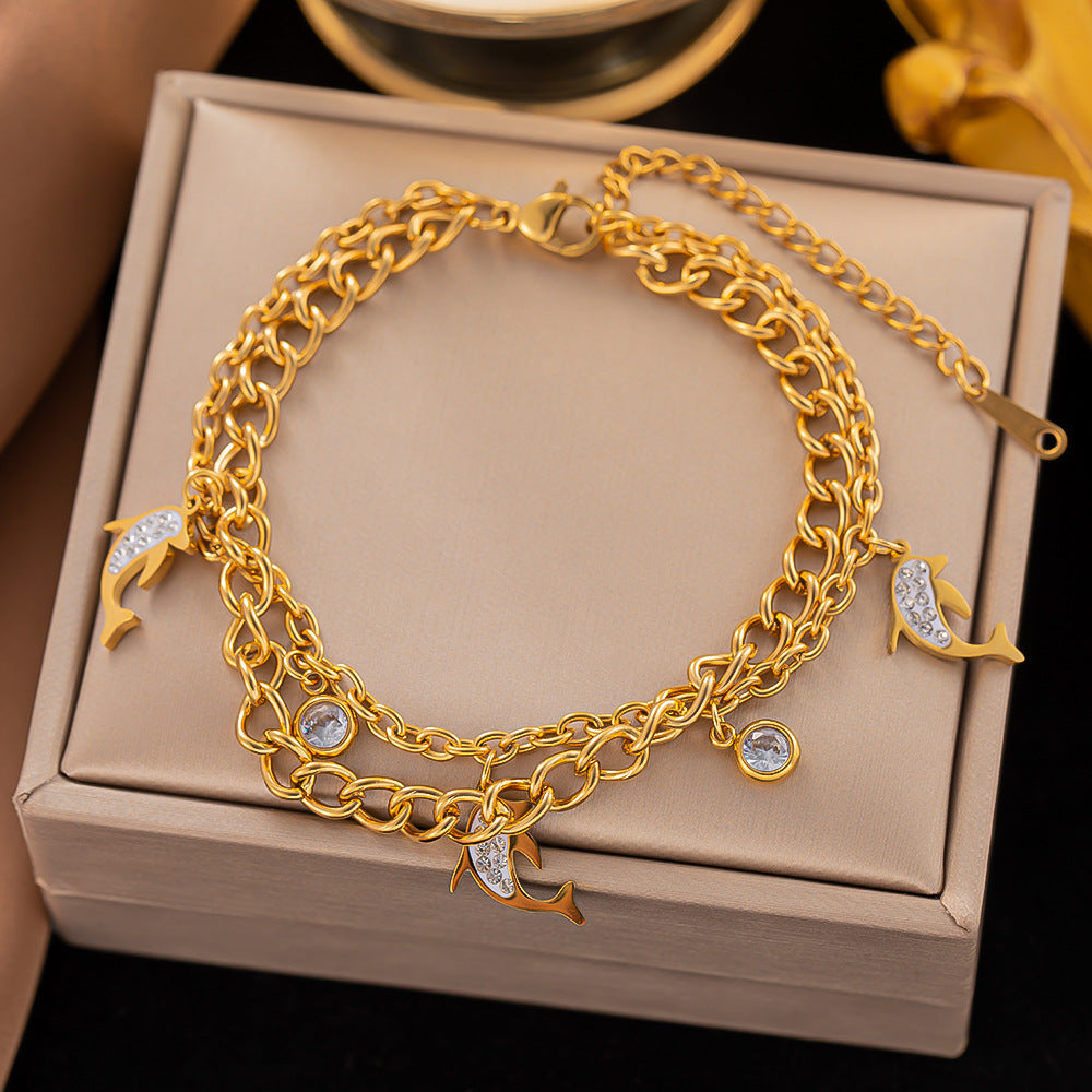 Pulsera Delfín Acero Titanio
