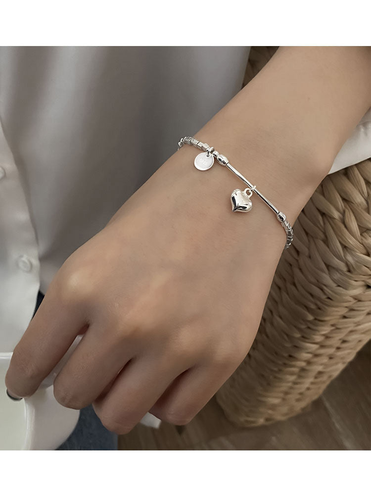Pulsera Corazón Plata De Ley 925