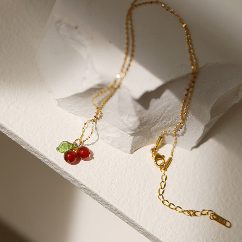 Collar Cerezas Acero Titanio