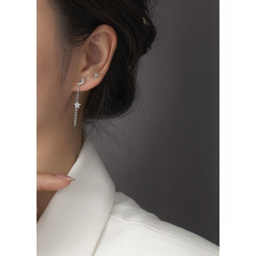 Aretes Flor Circón Plata De Ley 925