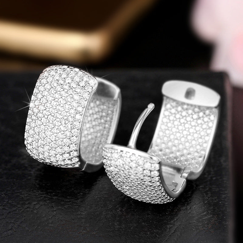 Aretes Plateados Circón Cobre