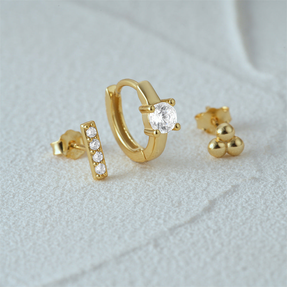 Set Tres Piezas Dorado Plata Ley 925