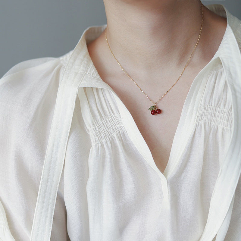 Collar Cerezas Acero Titanio