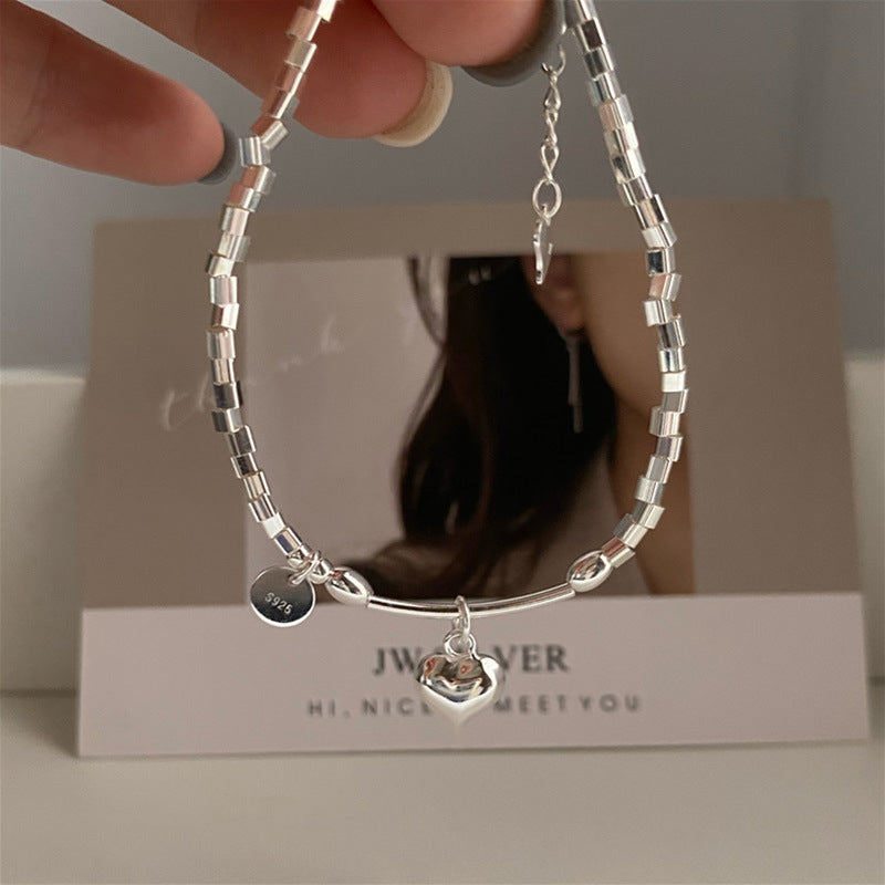 Pulsera Corazón Plata De Ley 925