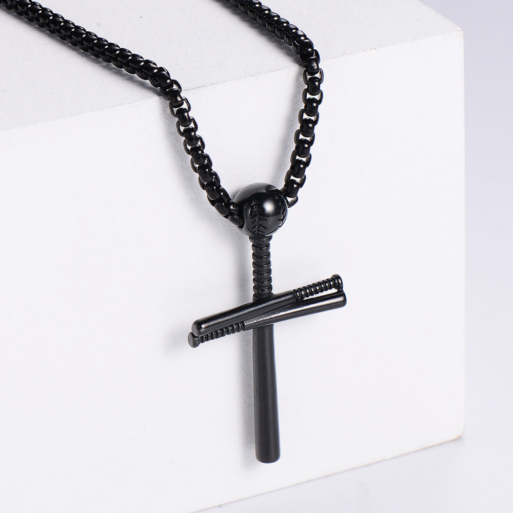 Collar Cruz Béisbol Acero Inoxidable