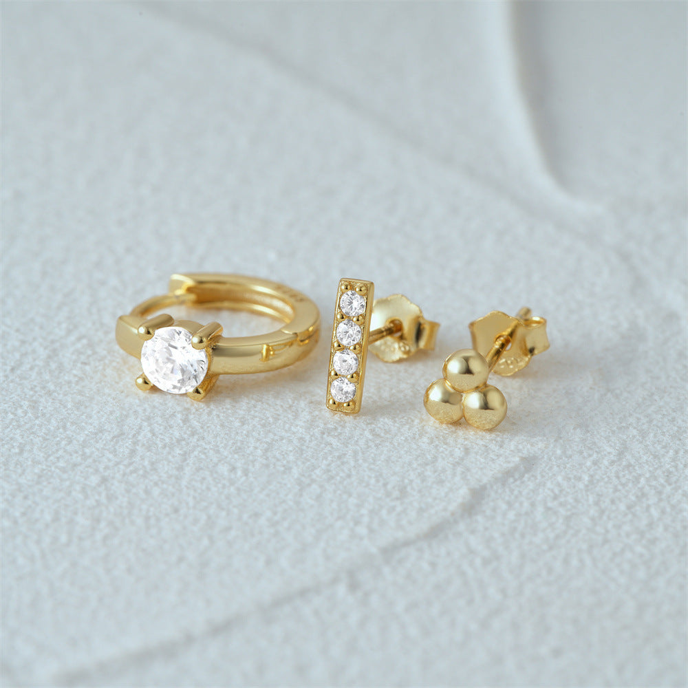 Set Tres Piezas Dorado Plata Ley 925