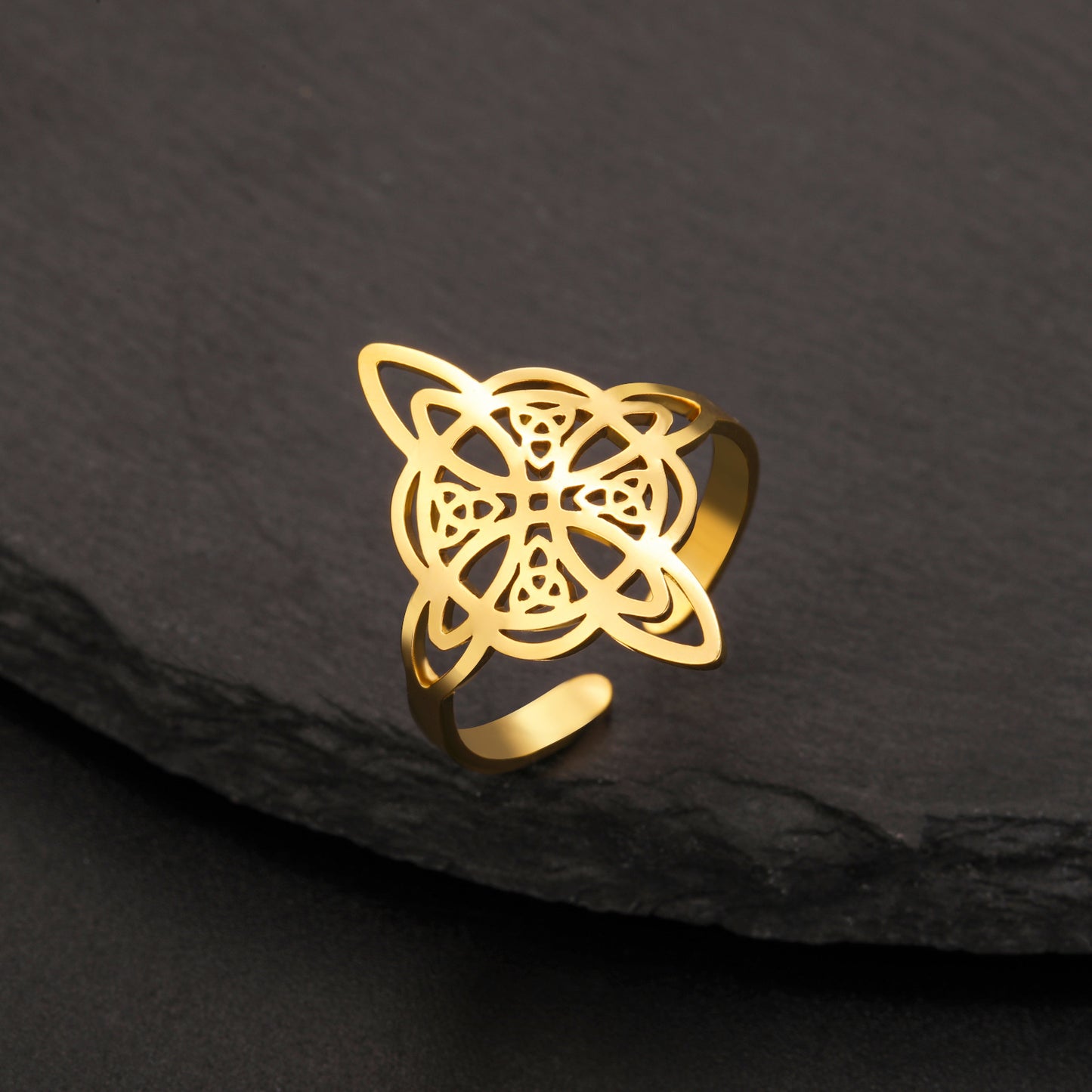 Anillo Nudo De Bruja Acero Inoxidable