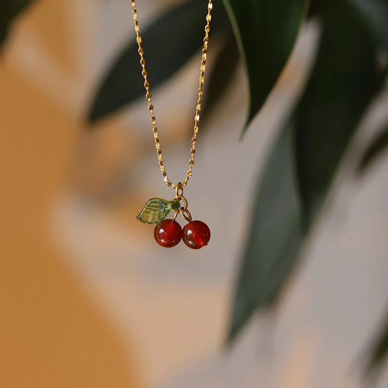Collar Cerezas Acero Titanio