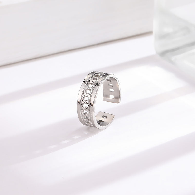 Anillo Cadena Acero Titanio