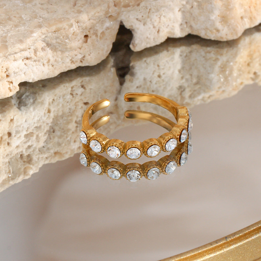 Anillo Circón Chapado en Oro
