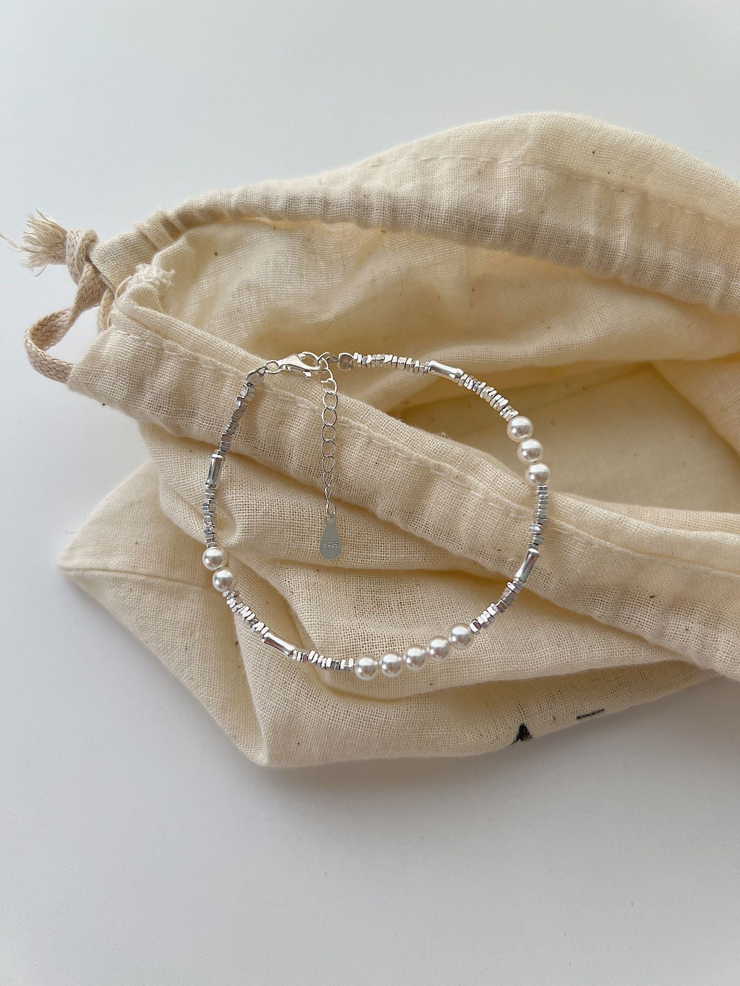 Pulsera Perlas Plata De Ley 925