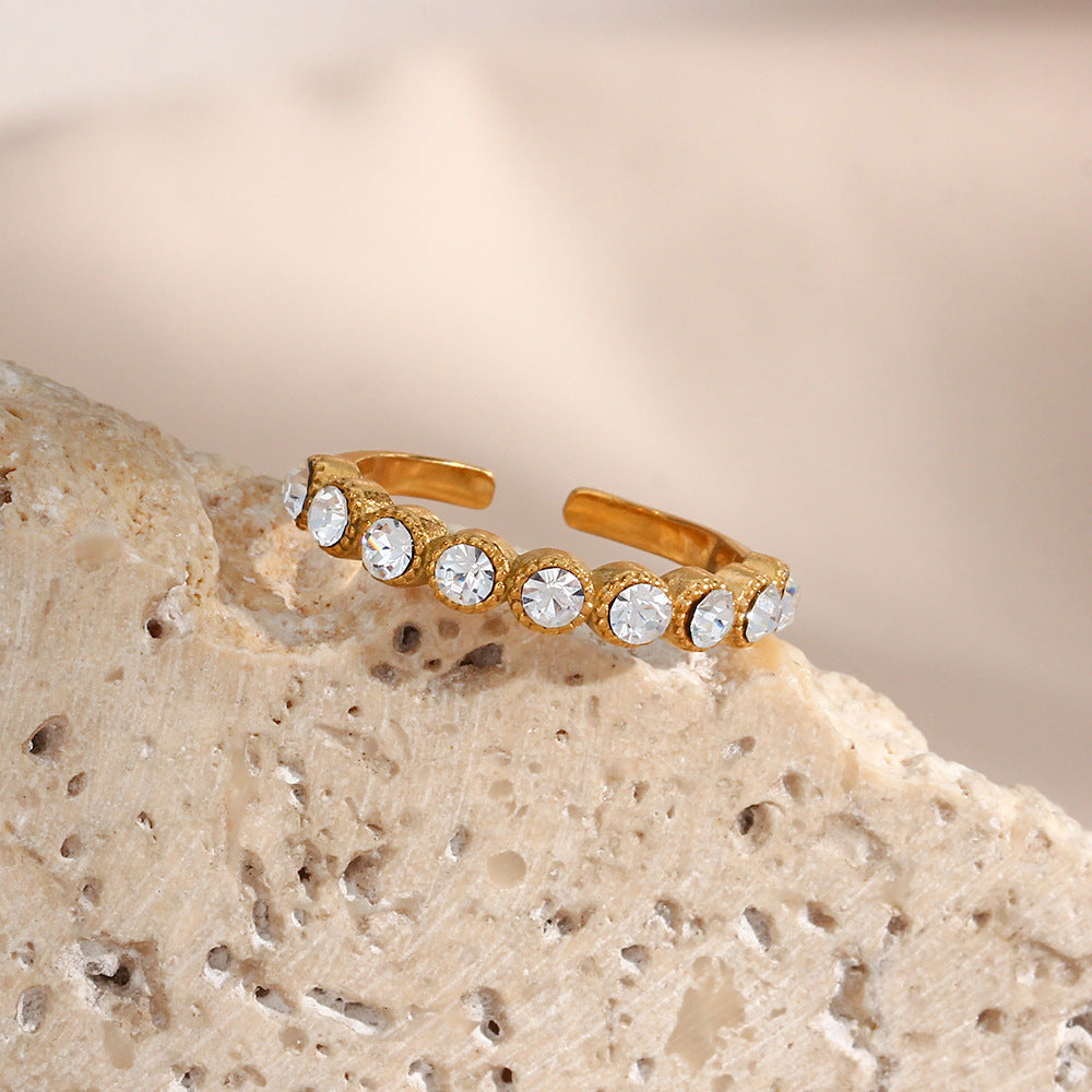Anillo Circón Chapado en Oro