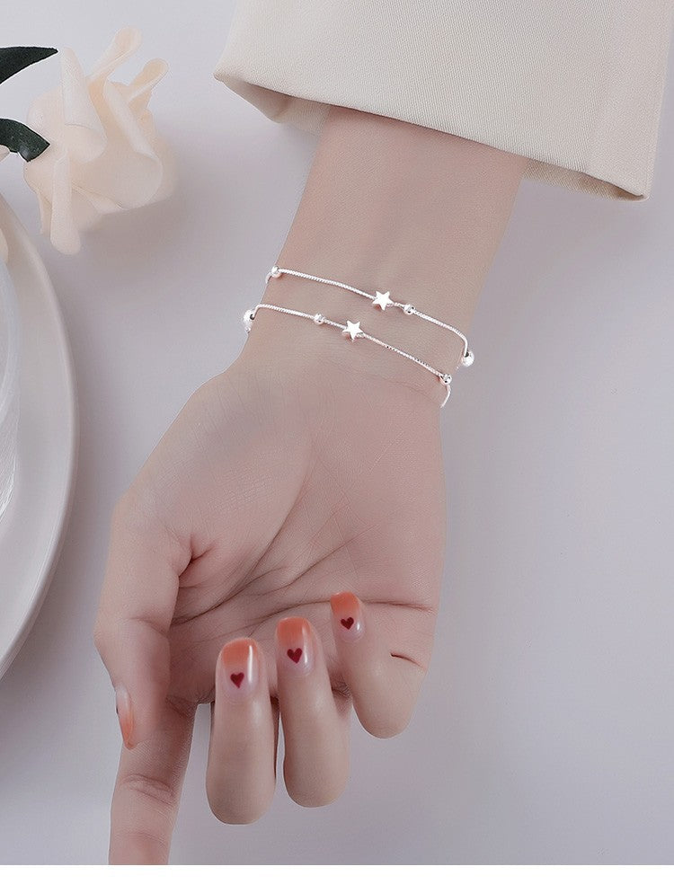 Pulsera Estrella Bolitas Plata De Ley 925