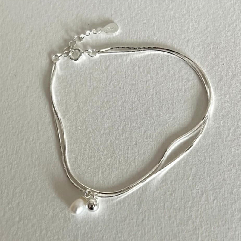 Pulsera Elegante Perla Plata De Ley 925
