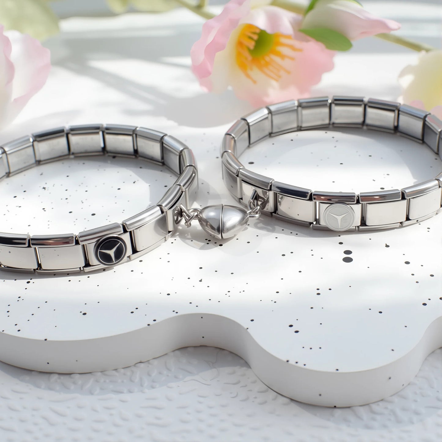 Pulseras Pareja Italiana Acero Inoxidable