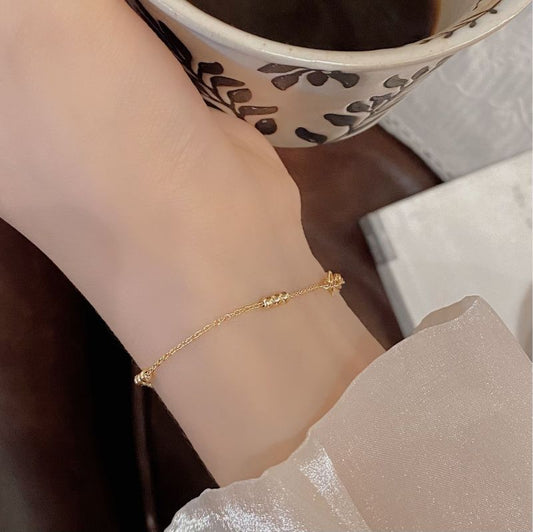 Pulsera Bolitas Dorada Plata De Ley 925 (Copia)