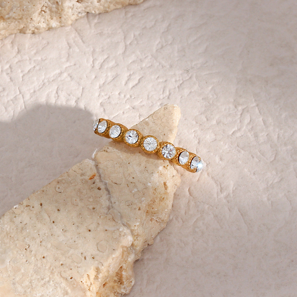 Anillo Circón Chapado en Oro