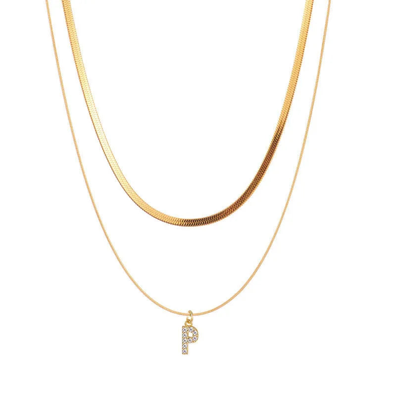Collar Letra Doble Acero Inoxidable