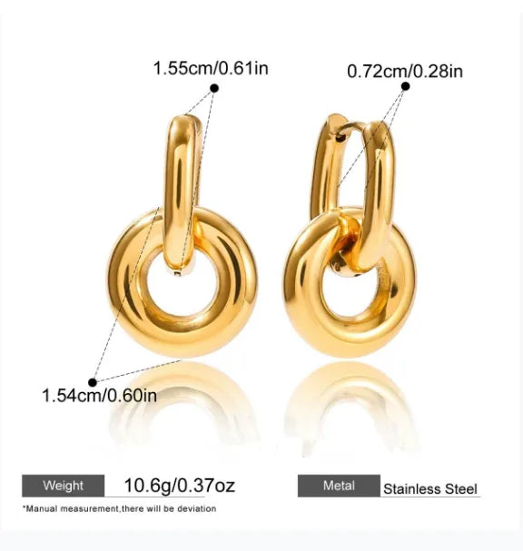 Aretes Círculos Acero Inoxidable