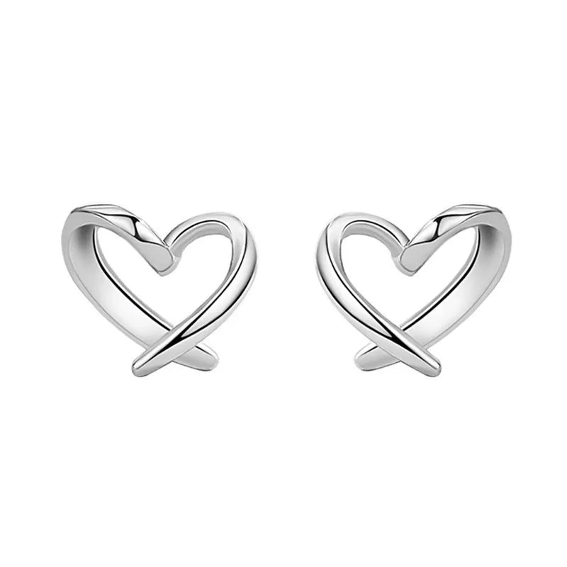 Aretes Corazón Hueco Plata Pura S999
