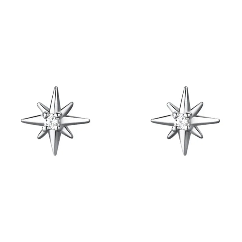 Aretes Estrella Octogonal Plata Esterlina