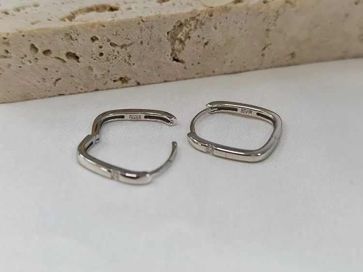 Arracadas Cuadradas Plata 925