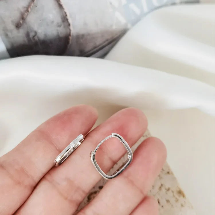 Arracadas Cuadradas Plata 925