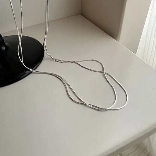 Cadena De Serpiente Plata De Ley 925