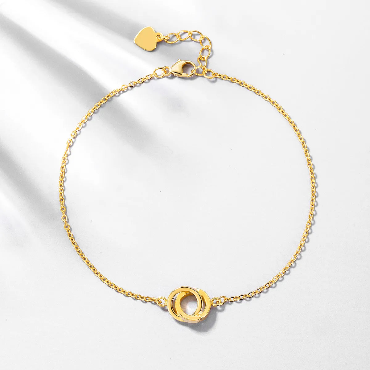 Pulsera Anillos Dorada Plata De Ley 925