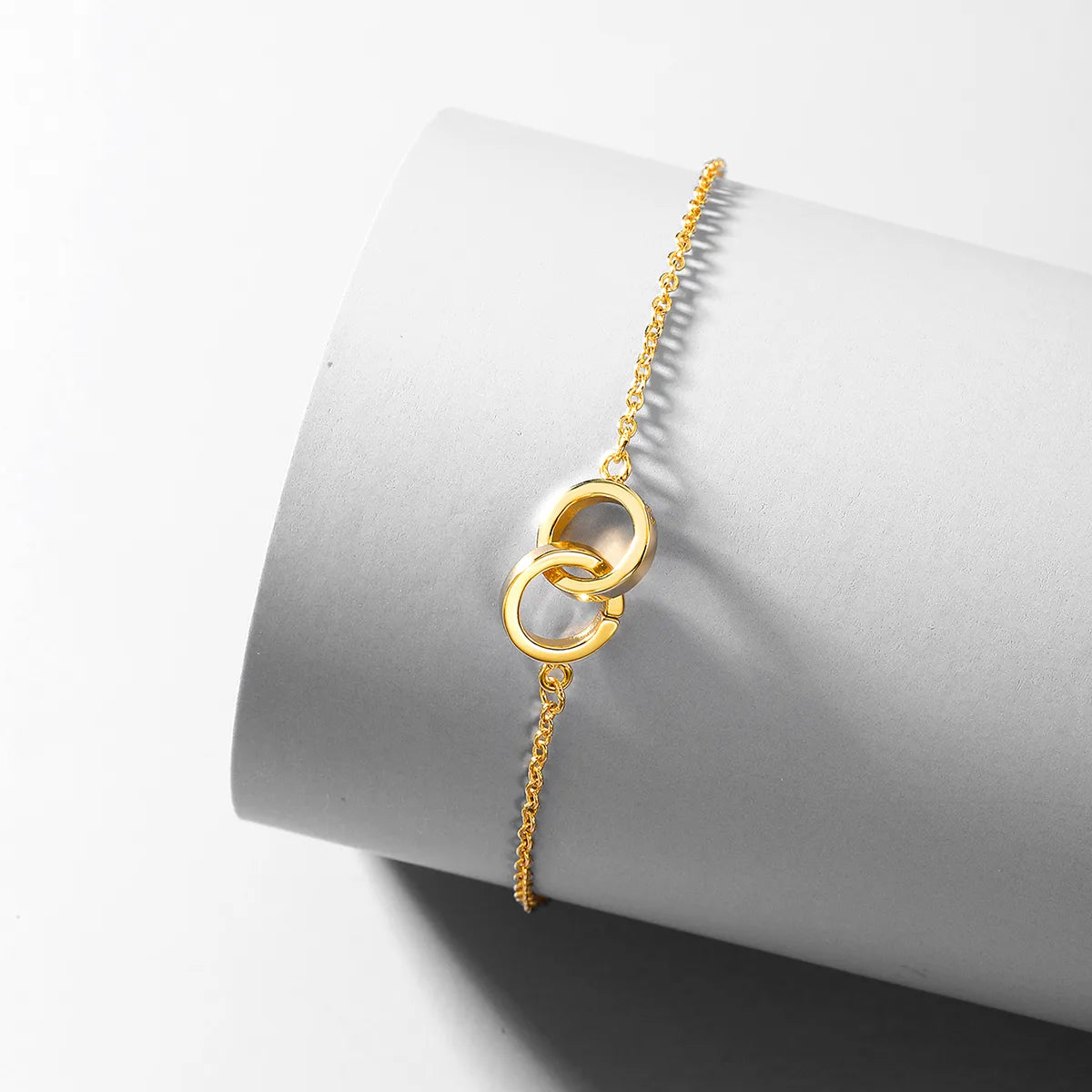 Pulsera Anillos Dorada Plata De Ley 925
