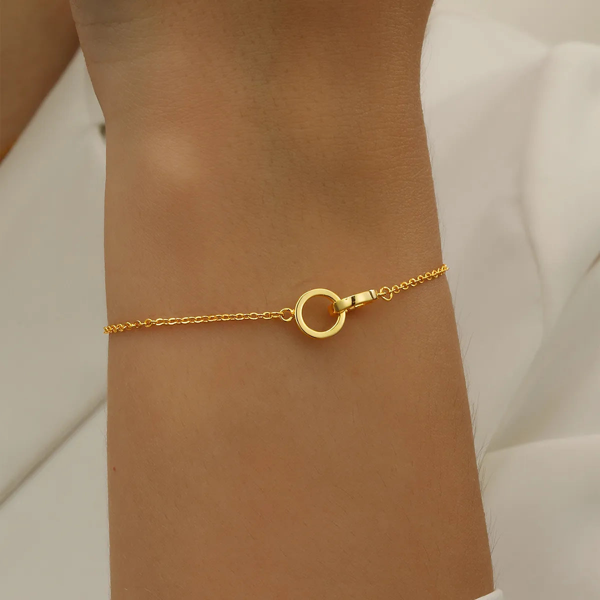 Pulsera Anillos Dorada Plata De Ley 925