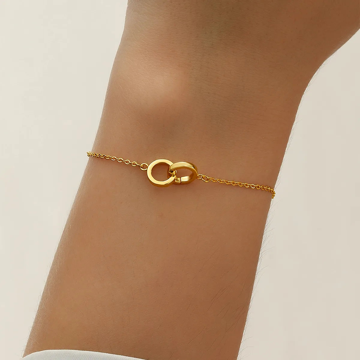 Pulsera Anillos Dorada Plata De Ley 925