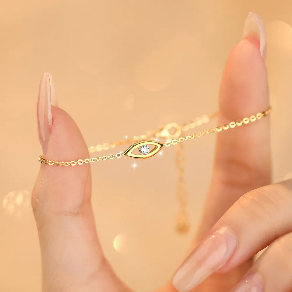 Pulsera Elegante Ojo Plata De Ley 925