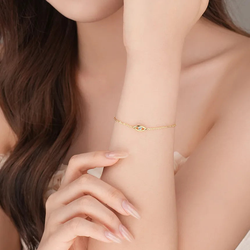 Pulsera Elegante Ojo Plata De Ley 925