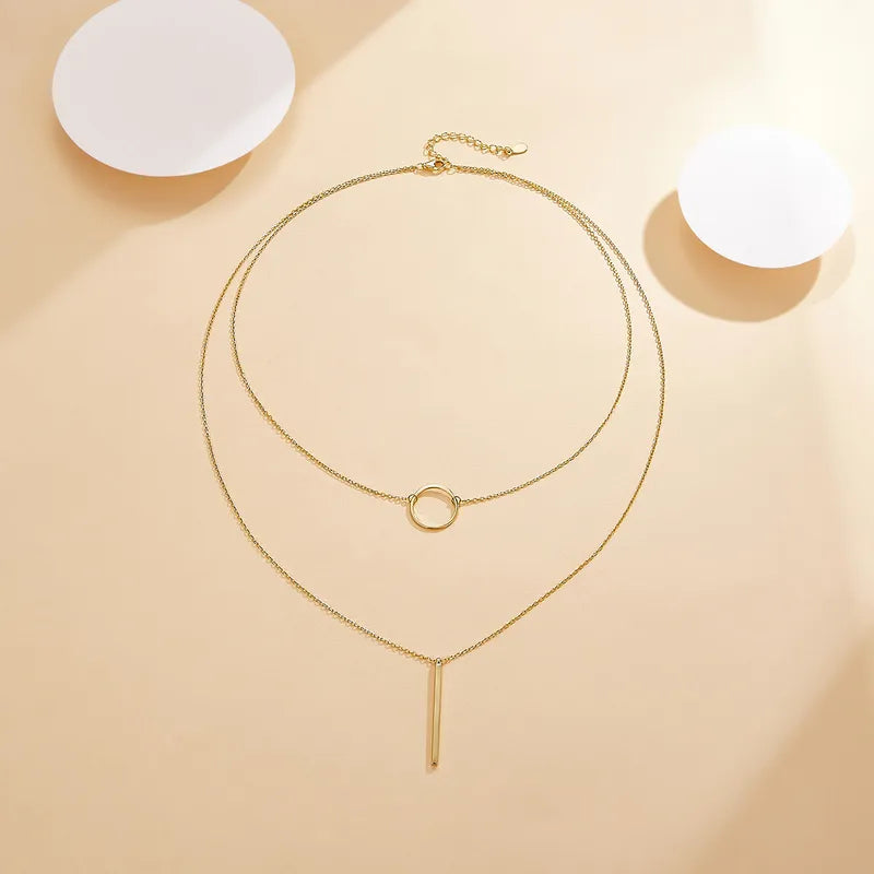 Collar Doble Dorado Plata De Ley 925