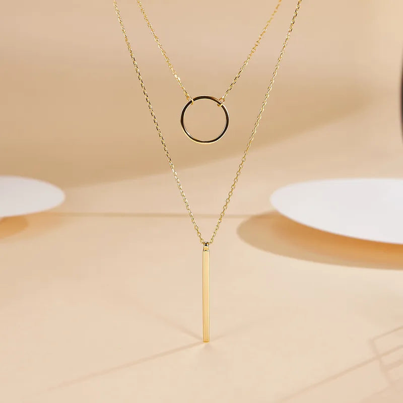 Collar Doble Dorado Plata De Ley 925