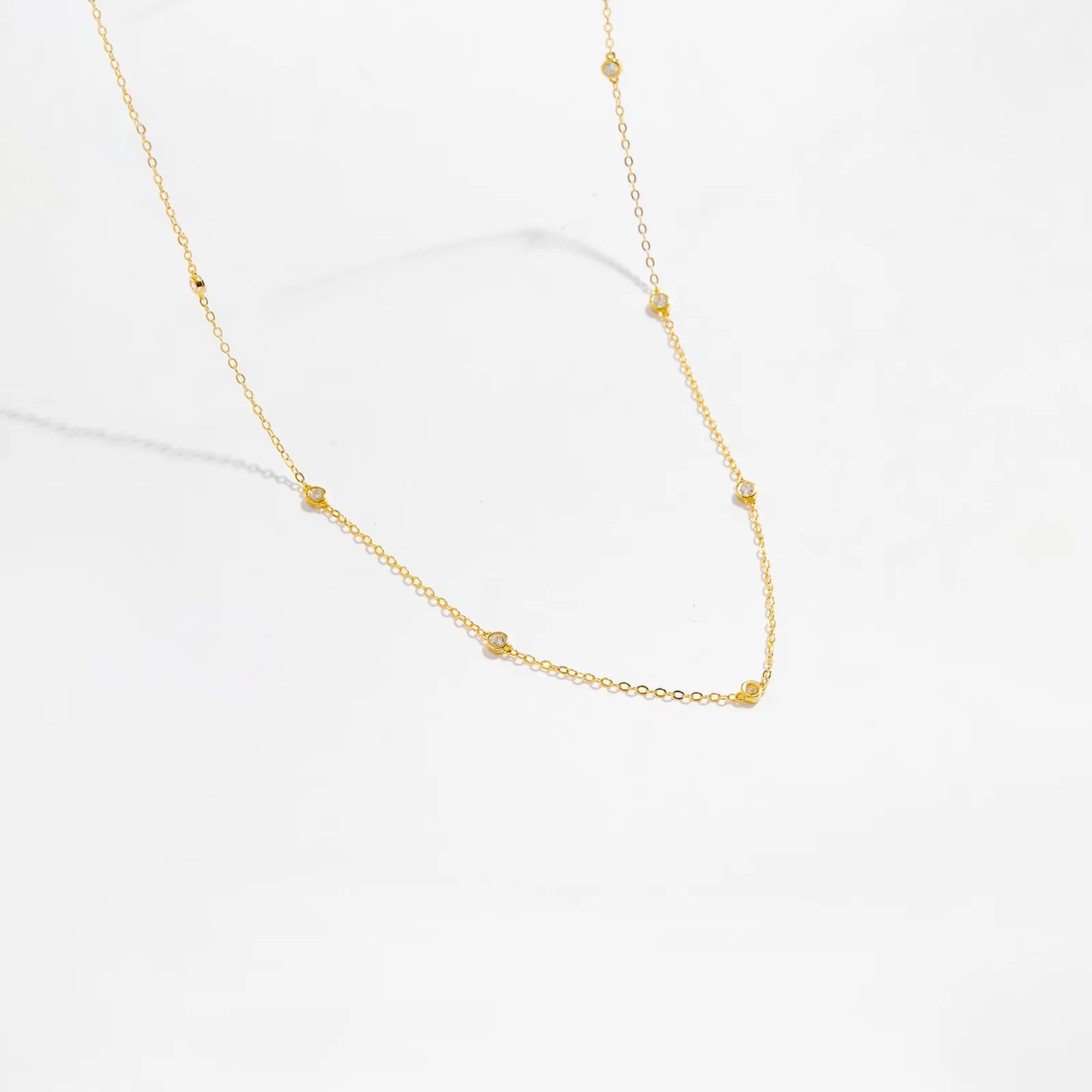 Collar Delicado Dorado Plata De Ley 925