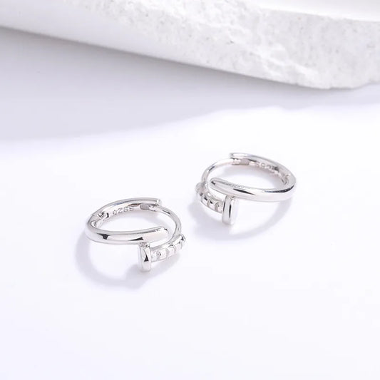 Aretes Clavo Plata Ley 925