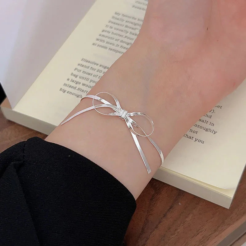 Pulsera Moño Plata De Ley 925