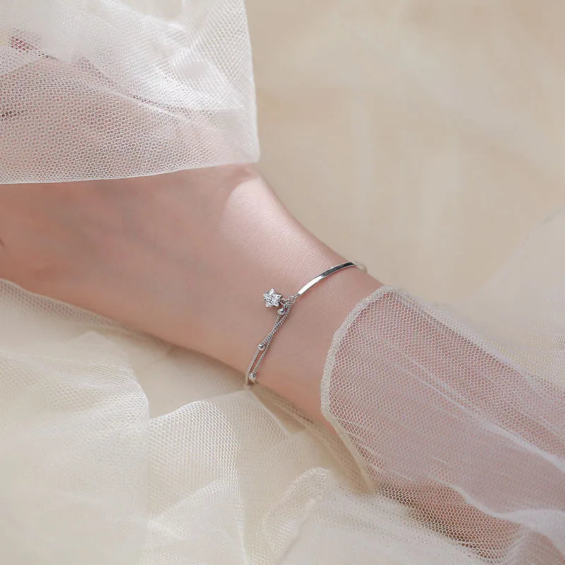 Pulsera Estrella Plata De Ley 925