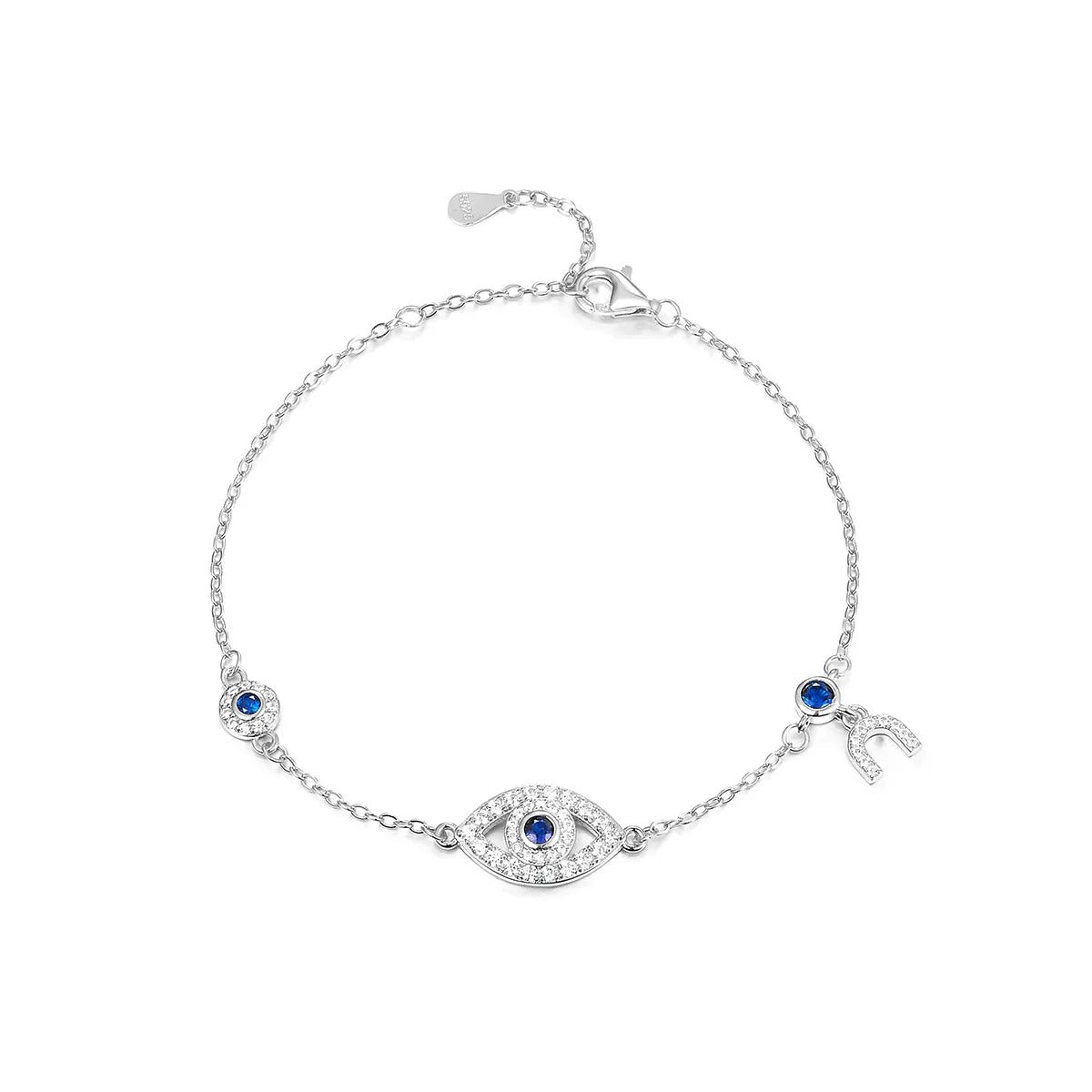 Pulsera Ojos Plata De Ley 925
