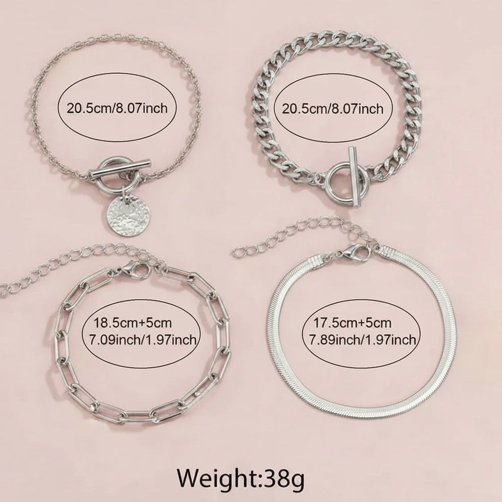 Set Pulseras Acero Inoxidable