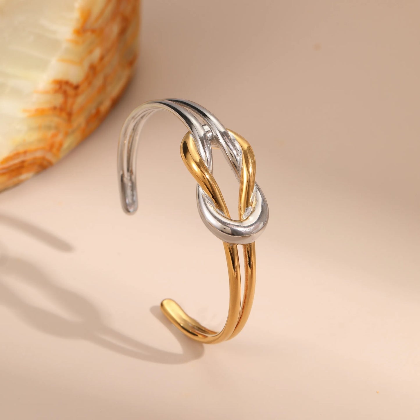 Pulsera Nudo Bicolor Acero Inoxidable