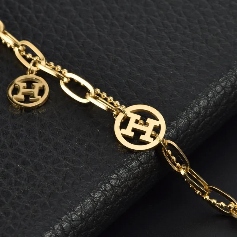 Pulsera H Doble Acero Inoxidable