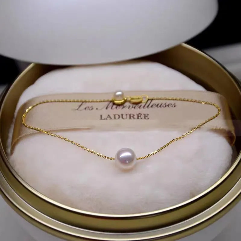 Pulsera Dorada Perla Plata 925