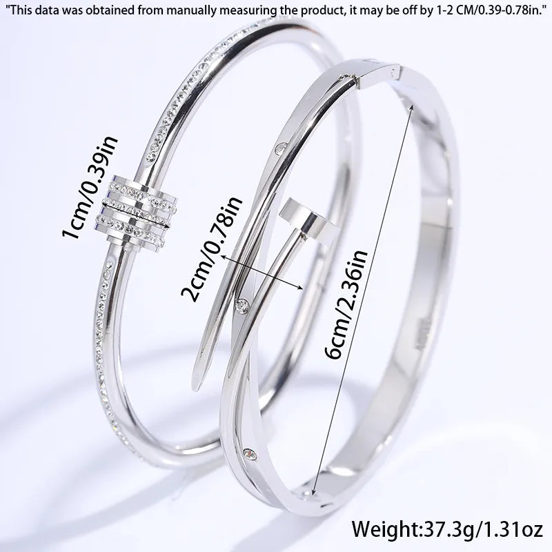 Set Pulseras Clavo Acero Inoxidable