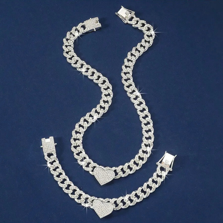 Set Collar y Pulsera Corazón